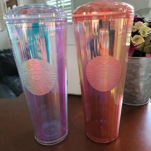 Starbucks 24 Oz travel cup 2 with lids